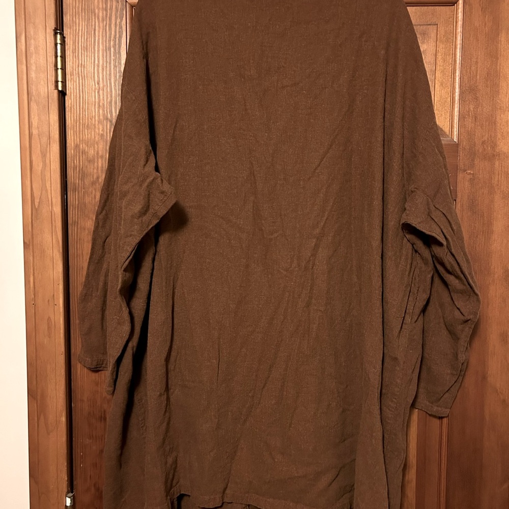 Medieval-style Brown Long-Sleeve Tunic Top - Picture 2 of 4